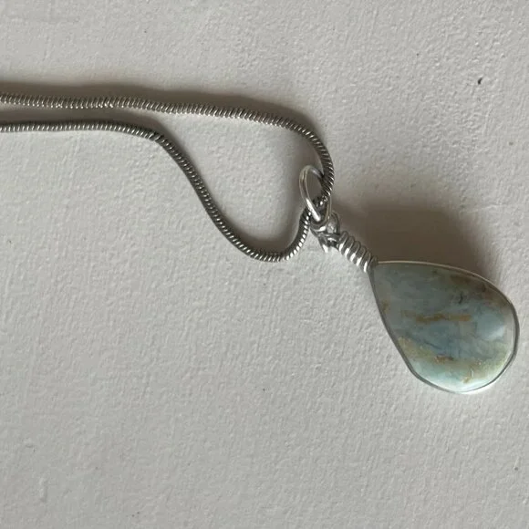 Larimar Pendant Necklace on Silver Chain - Picture 8 of 8